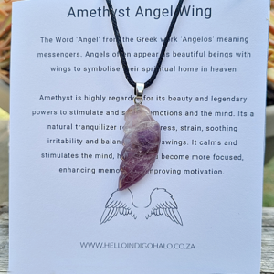 Amethyst angel necklace, Angel jewellery