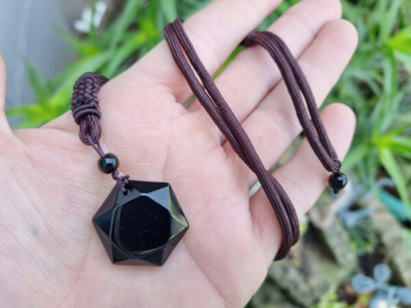 black obsidian necklace, protection stone