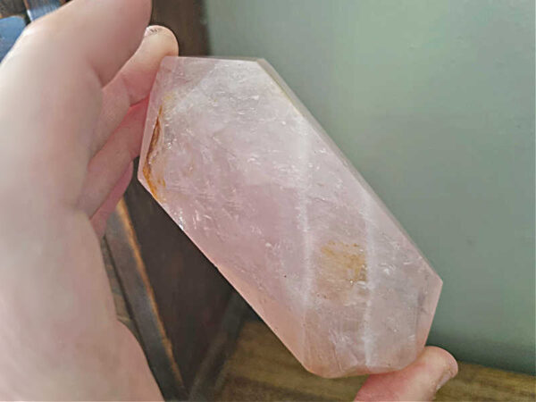 Rose quartz points, crystal points