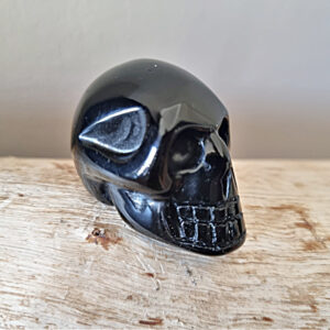 Black Obsidian skull, crystal skull, skull carving