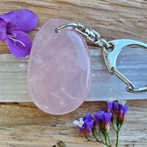 rose quartz key ring, rose quartz charm, crystal key ring south africa