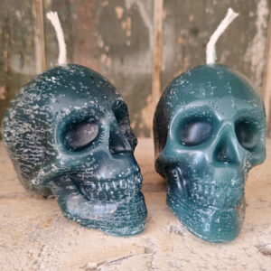green skull candles, candles shaped south africa, witches candle