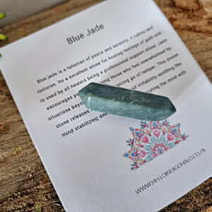 Double Terminated Blue Jade Point, blue jade crystal, south africa online shop