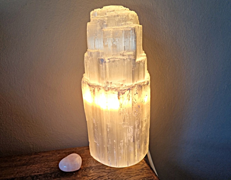 selenite light south africa, 20cm selenite lamp. south africa crystals