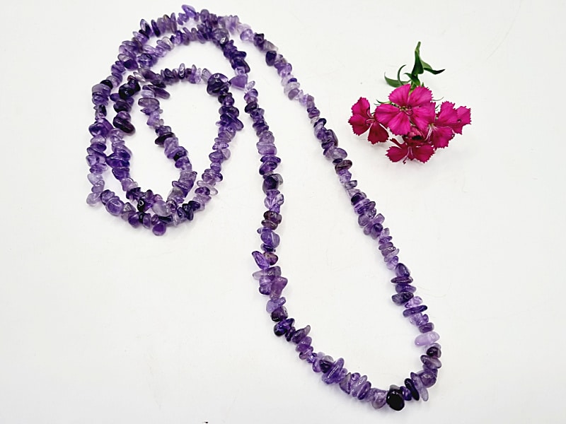 Amethyst Stone Chipped Necklace Hello Indigo Halo