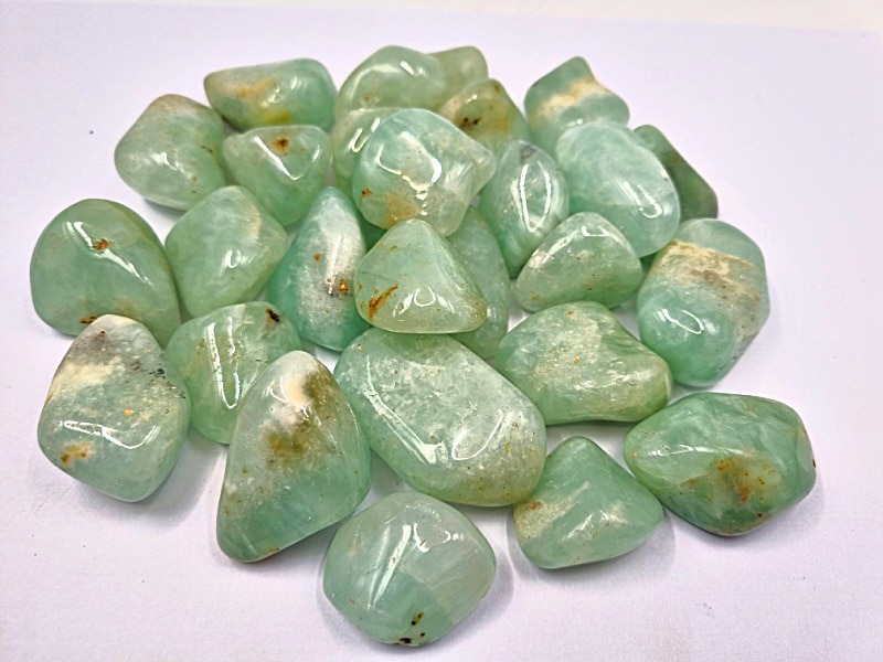 Prehnite crystals south africa, tumbled stone gem, polished