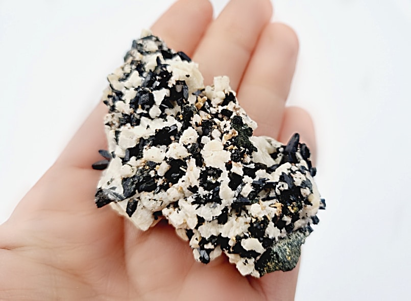 aegirine orthoclase, cluster, rough, black and white gemstone, crystal, Air & Water elements