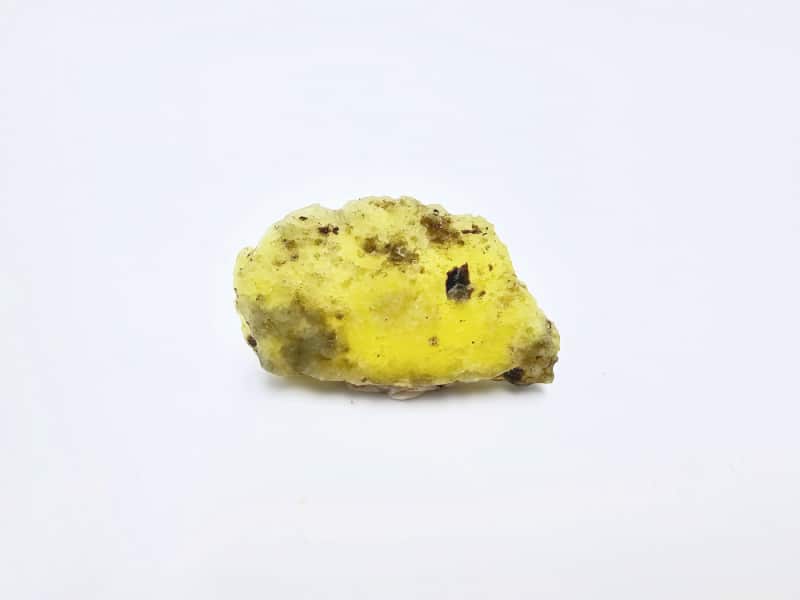 Brucite Specimen, rough, yellow with black spots