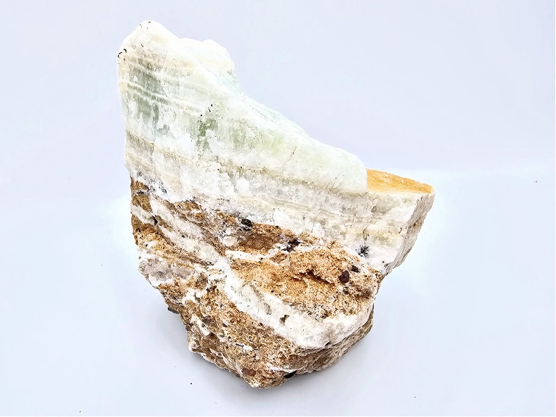 Green Calcite Rough Chunk, cluster, rough, light green and white, gemstone, heart chakra, crystal