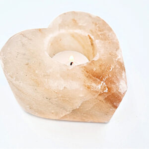 Himalayan Crystal Heart Salt Candle Holder, asia, himalayan mountian, soothing, health benefits, candle, heart, holder, salt, lamp