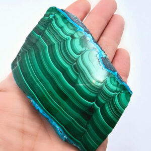 malacolla slice polished, crystal, polished, green and blue gemstone