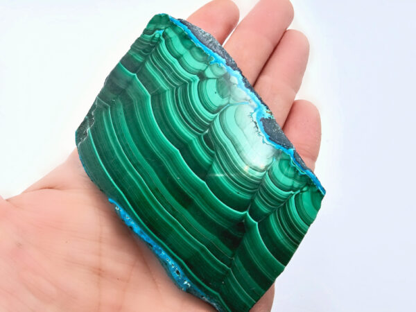 malacolla slice polished, crystal, polished, green and blue gemstone