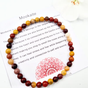 mookaite 4mm, bangle, crystal, belongs to the jasper family, brown, orange, red, yellow