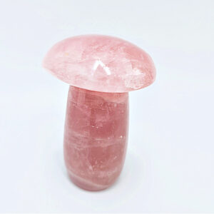 rose quartz mushroom, polished, crystal, pink, mushroom, madaga