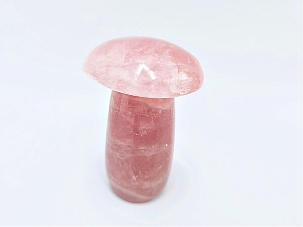 rose quartz mushroom, polished, crystal, pink, mushroom, madaga