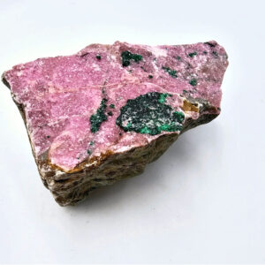 salrose cobaltion dolomite, green malachite, pink with green, crystal, cluster, rough