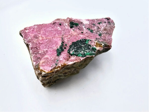 salrose cobaltion dolomite, green malachite, pink with green, crystal, cluster, rough