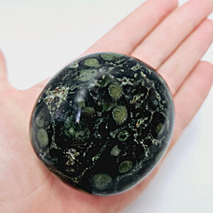 stormatolite kambala jasper palm stone, crystal, polished, black and green