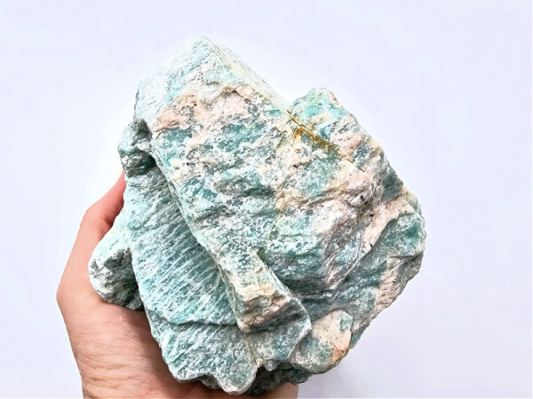 amazonite chunk, cluster, rough, crystal, blue with a bit of white, crown and third eye chakra