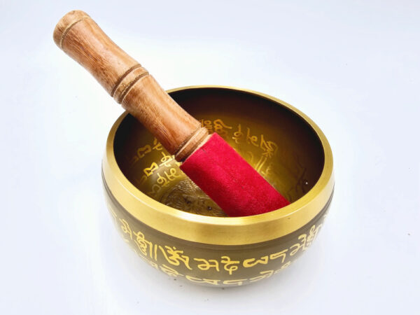 Brass Tibetan Singing Bowl Buddha (Medium), bowl, brass, meditation, south therapy, healing, buddha, tibetan