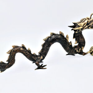 Dragon Statue Black Long Brass, Sheng Chi, brass, black, dragon, luck, prosperity