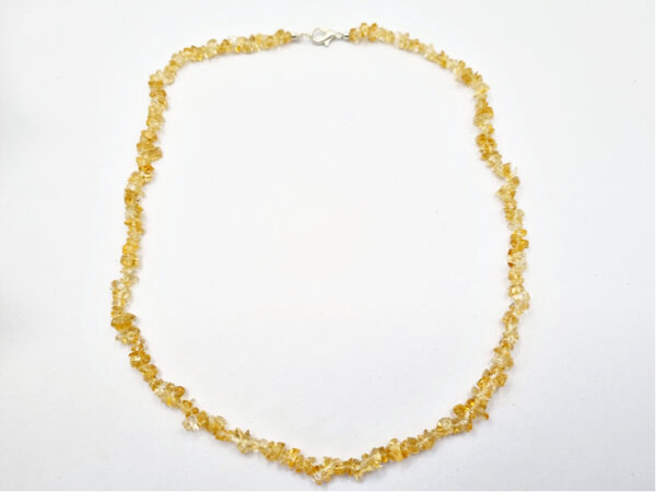 Citrine Stone Chipped Necklace with Clasp, necklace, chipped, citrine, stone, orange gemstone, crystal, france