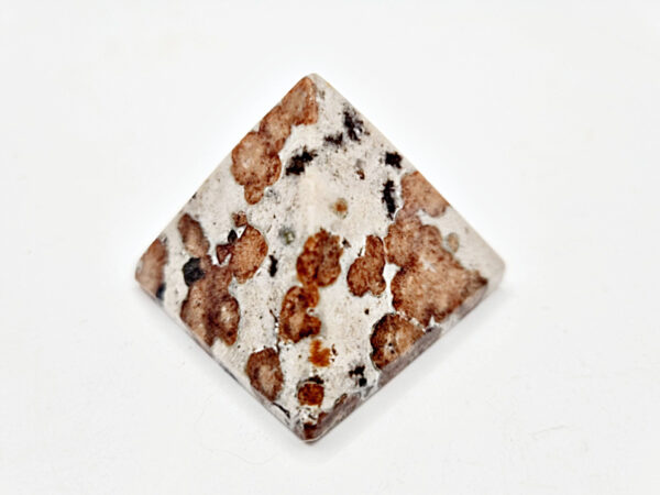 Garnet In Limestone Pyramid (3cm), crystal, pyramid, limestone, garnet, white with brown and black gemstone, polished