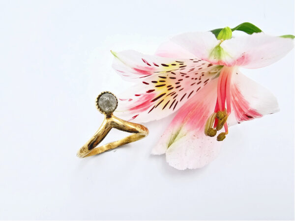 *Labradorite Gem Ring (Brass)
