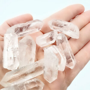 clear quartz rough pieces, crystals, 2-4 cm, clear, healing stone, protects against negativity, rough, point