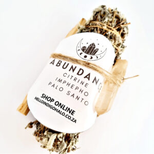 Smudge Stick Abundance Combo (Citrine), smudge, crystal, palo santo, citrine, abundance, combo, imphepho