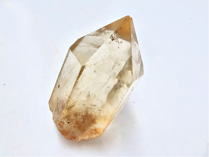 natural citrine point, crystal, yellow/orange glow, gemstone, point, natural