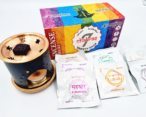 Incense Bricks 7 Chakra Gift Set, chakra incense bricks, smokeless incense