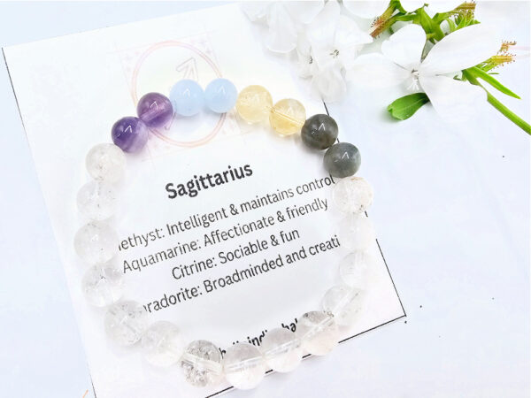 Sagittarius Zodiac Gem Bracelet, astrology gemstone jewellery, bangle