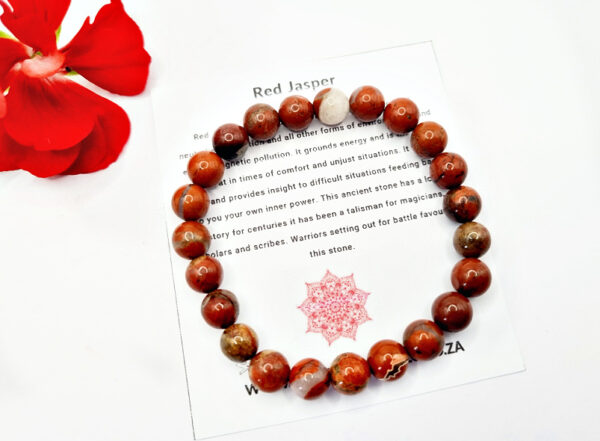 Red Jasper Round Beaded Bangle, red crystal bangle, red jasper bangle