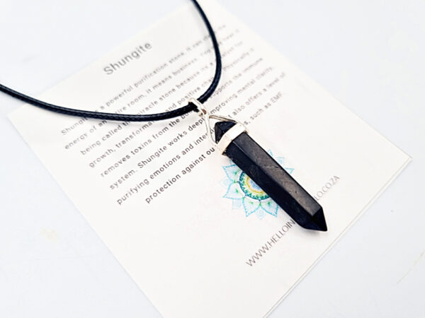 Shungite Crystal Point Necklace (925 Silver)