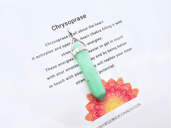 Chrysoprase Point Necklace (925 Silver)