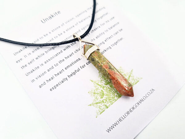 Unakite Crystal Necklace (925 Silver)