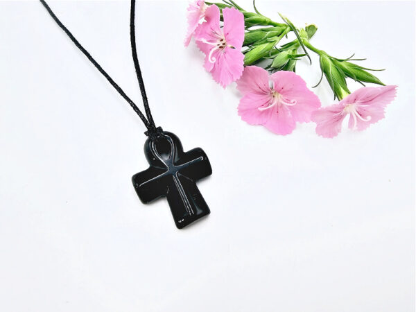 Black Obsidian Ankh Necklace (2.5cm)