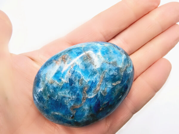 Blue Apatite Palm Stone (130 - 160g)