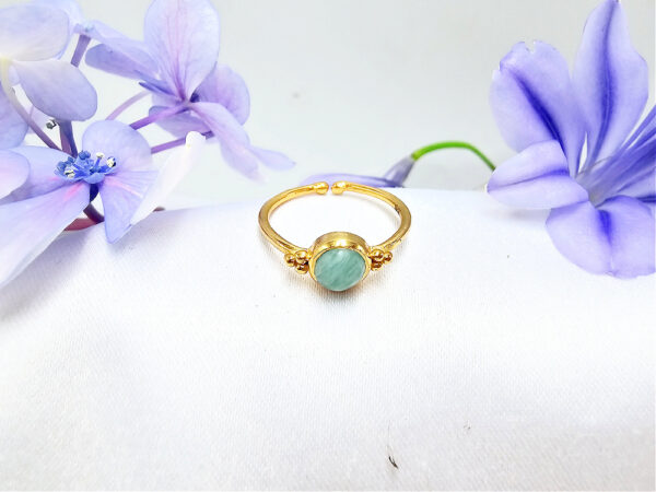 Brass Amazonite Ring (Adjustable)