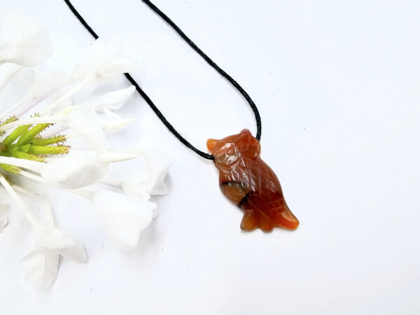 Carnelian Owl Necklace (3cm)