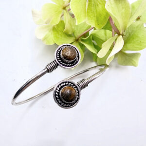 Tigers Eye Brass Bracelet, gemstone bangle, crystal gem bracelet