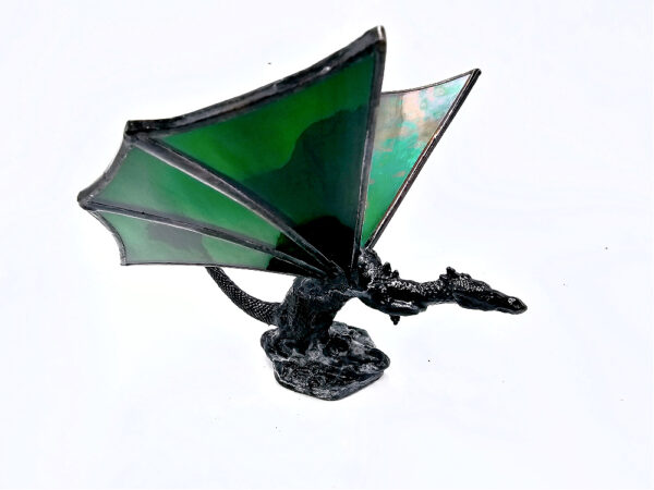 Stained Glass Green  Sitting Dragon