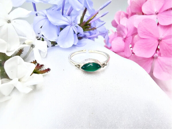 Green Jade Diamond Ring Dots (925)