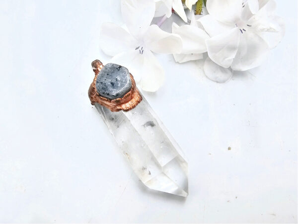 Lemurian Quartz Pendant With Larvikite