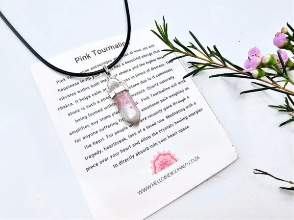 Pink Tourmaline Point Necklace Mini (925 Silver)