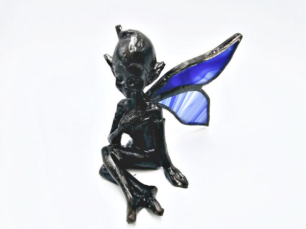 Pixie Sitting Stained Glass (Blue)