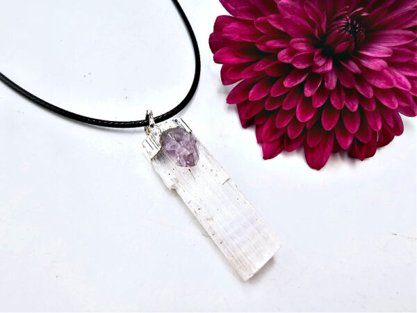 Selenite & Amethyst Necklace