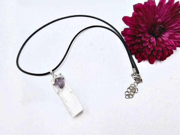 Selenite & Amethyst Necklace - Image 2