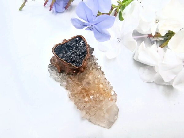 Spirit Quartz Copper Pendant With Black Tourmaline